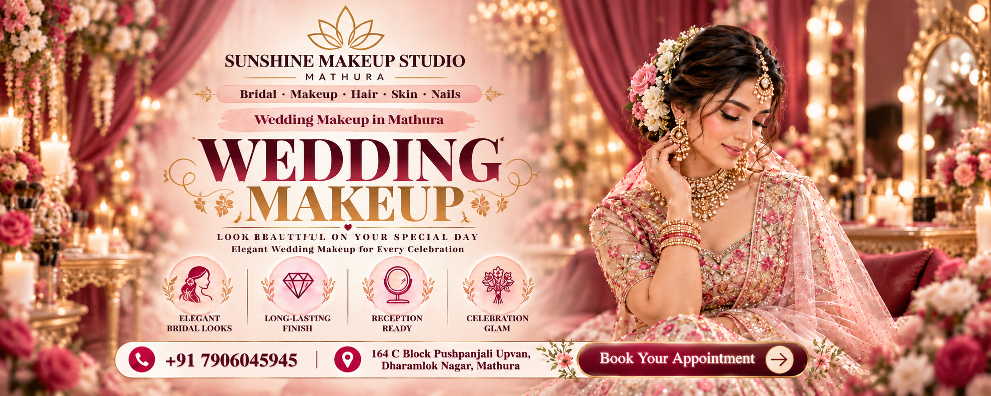 Sunshine Makeup Studio - Wedding Makeup in Mathura, Elegant Bridal Looks